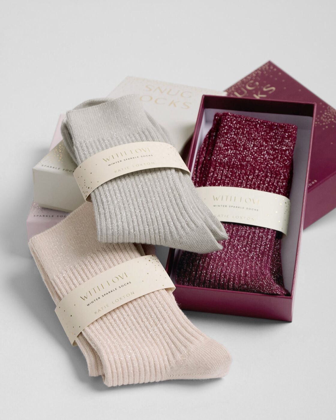 Katie Loxton Gift Boxed Ladies Sparkle Socks - Pink