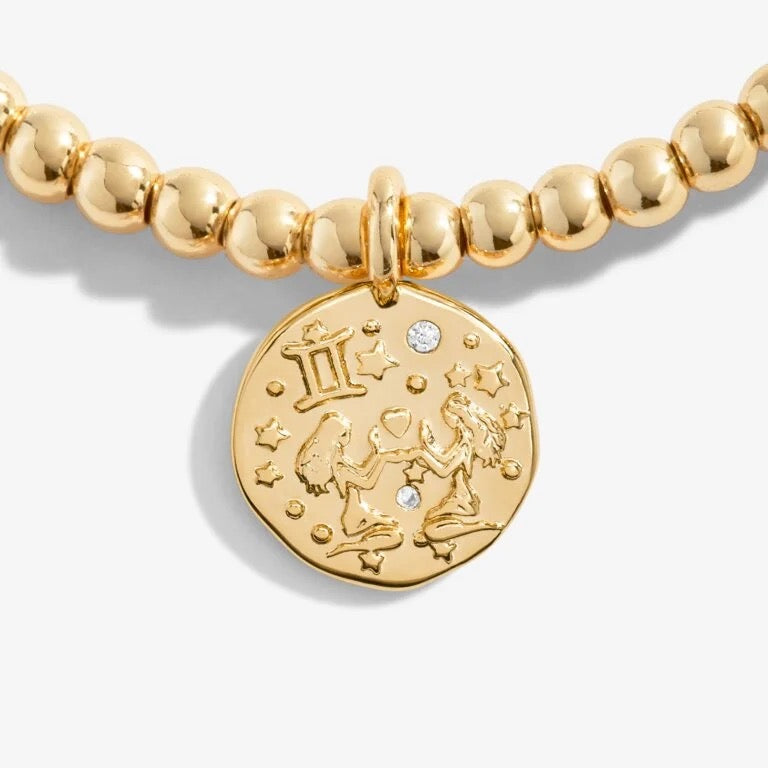 Joma Jewellery - Starsign A little GEMINI Gold Disc Bracelet