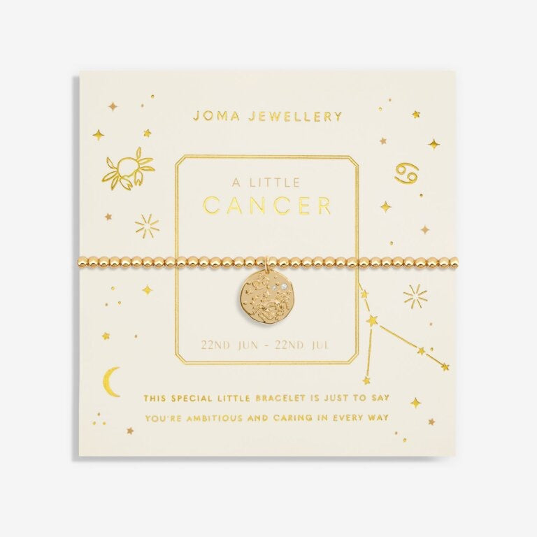 Joma Jewellery - Starsign A little CANCER Gold Disc Bracelet