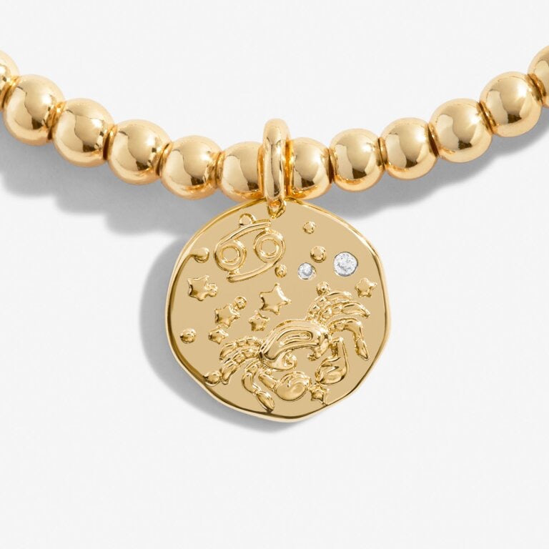 Joma Jewellery - Starsign A little CANCER Gold Disc Bracelet