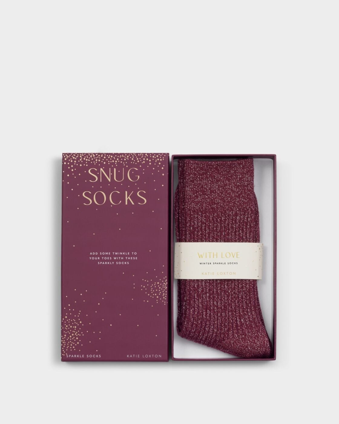 Katie Loxton Gift Boxed Ladies Sparkle Socks - Cherry Red