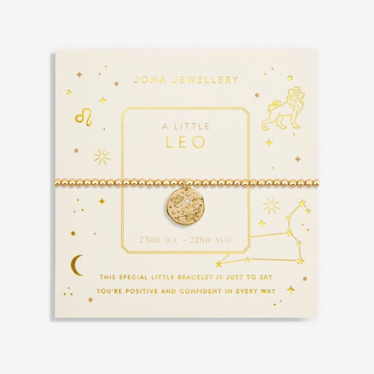 Joma Jewellery - Starsign A little LEO Gold Disc Bracelet