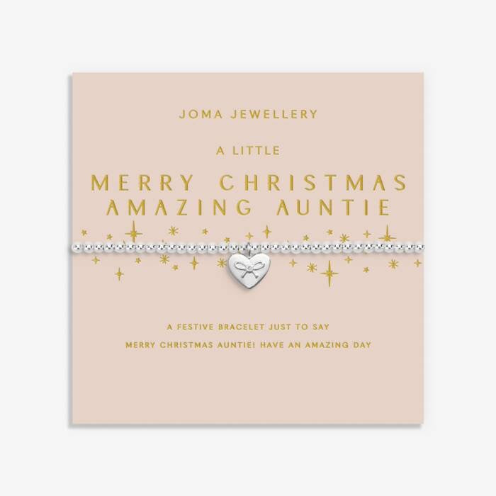 Joma Jewellery A Little Merry Christmas Amazing Auntie - Silver Plated Bracelet