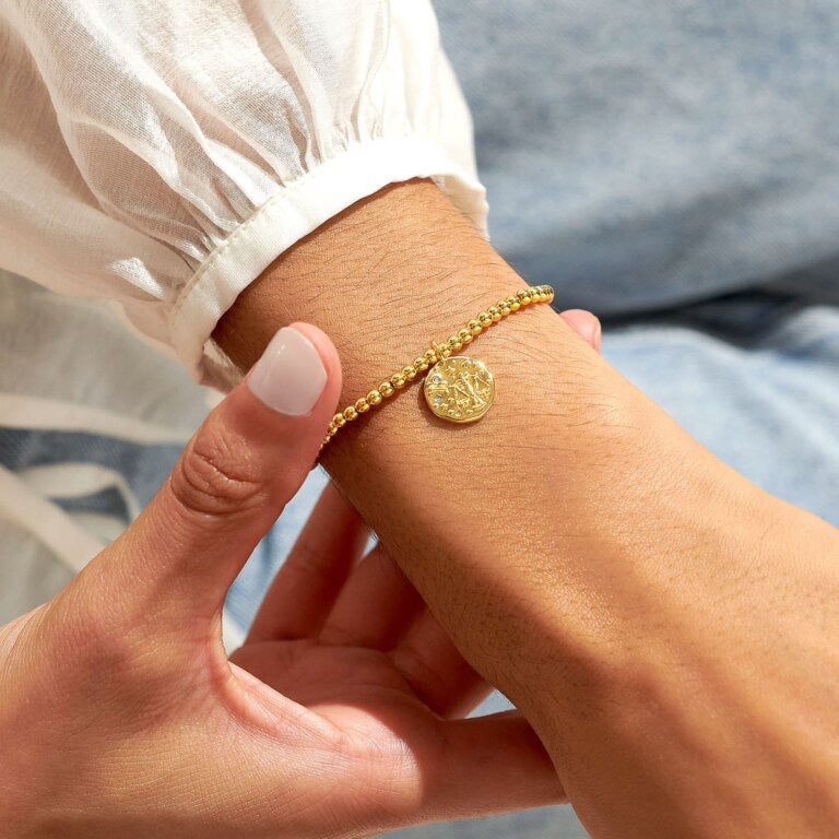 Joma Jewellery - Starsign A little LIBRA Gold Disc Bracelet