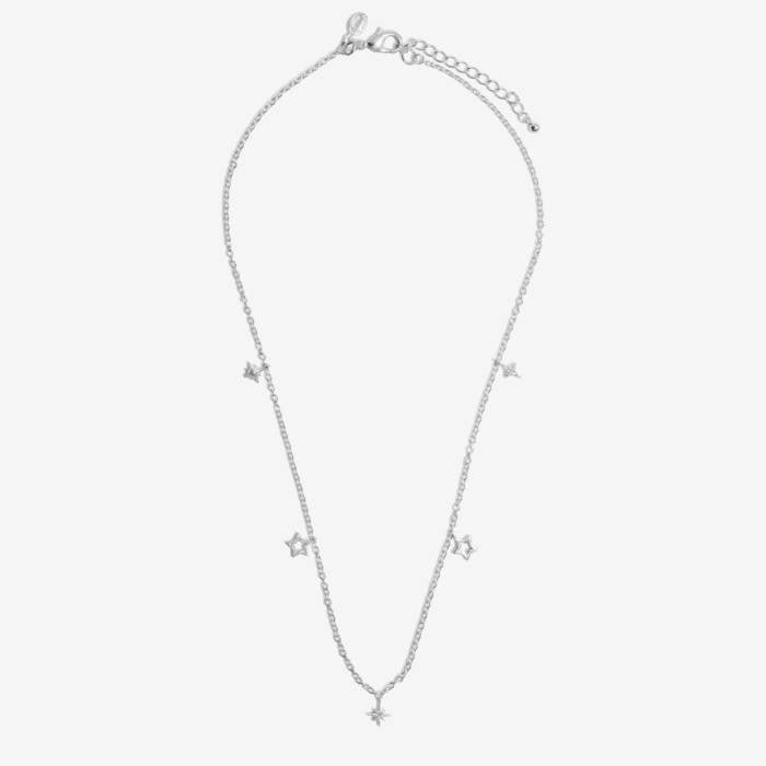 Joma Jewellery Mini Charms - Multi Star - Silver Plated Necklace