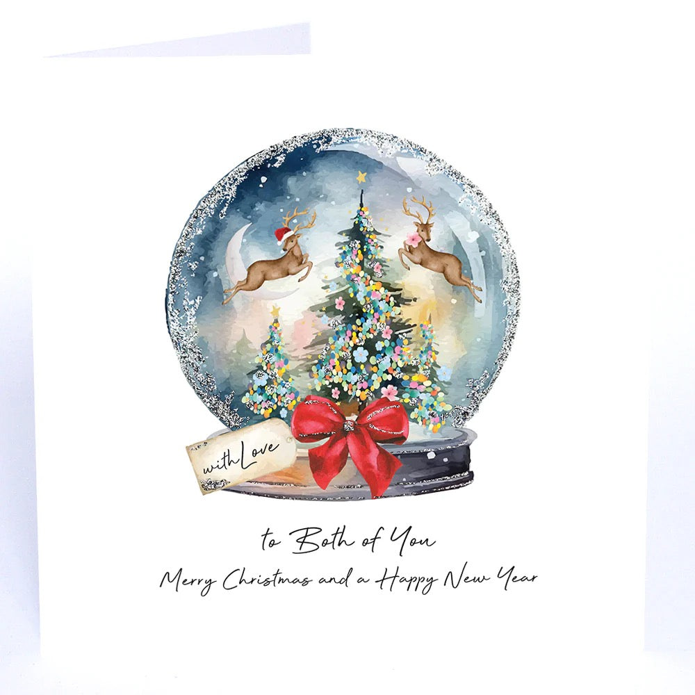 Five Dollar Shake - Both of You Reindeer Snowglobe - LARGE Christmas Card
