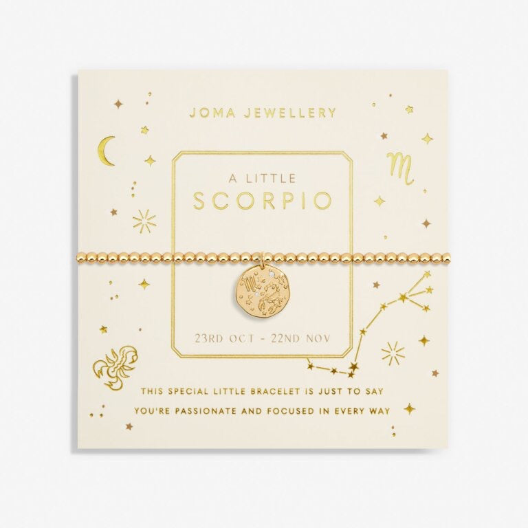 Joma Jewellery - Starsign A little SCORPIO Gold Disc Bracelet