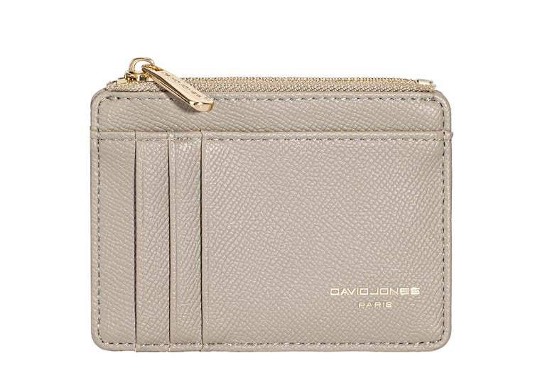 David Jones (DJ0090-1) Small Zip Coin Purse & Card Holder - Abbey Stone