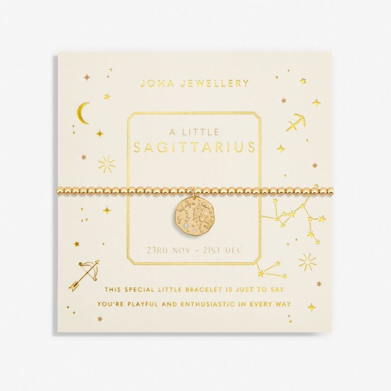 Joma Jewellery - Starsign A little SAGITTARIUS Gold Disc Bracelet