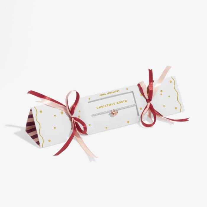 Joma Jewellery Christmas Cracker - Christmas Robin - Silver & Rose Gold Plated Bracelet