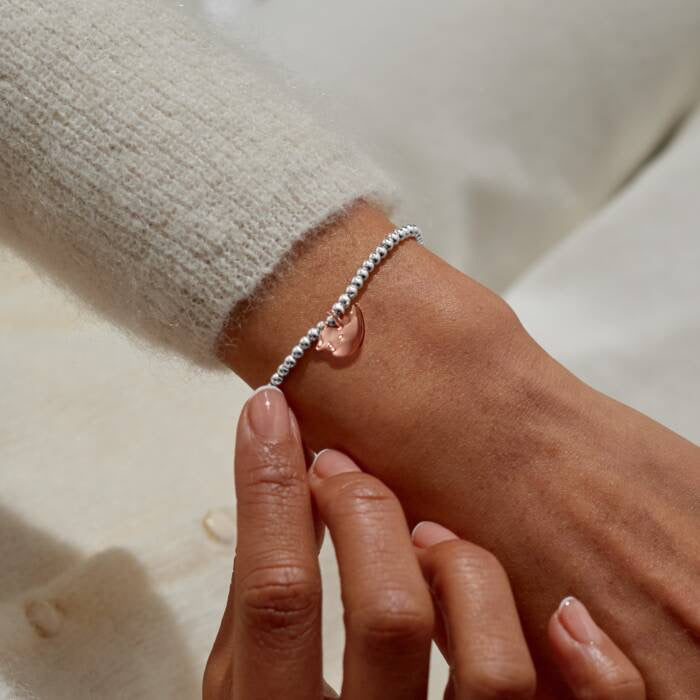 Joma Jewellery Christmas Cracker - Christmas Robin - Silver & Rose Gold Plated Bracelet