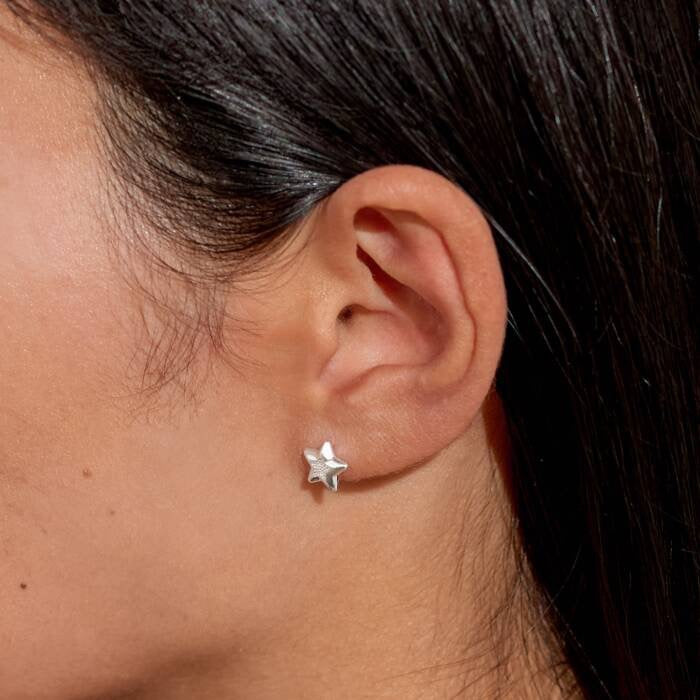 Joma Jewellery Earring Bauble - Merry Christmas - Silver Star Stud Earrings
