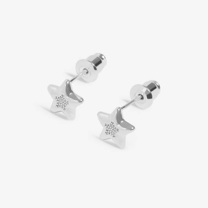 Joma Jewellery Earring Bauble - Merry Christmas - Silver Star Stud Earrings