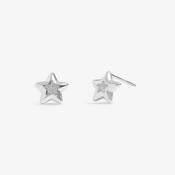 Joma Jewellery Earring Bauble - Merry Christmas - Silver Star Stud Earrings
