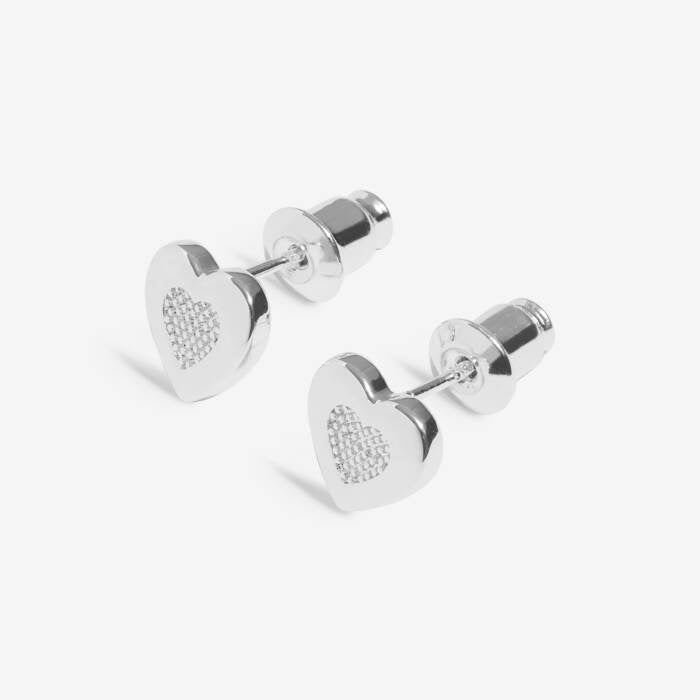 Joma Jewellery Earring Bauble - With Love - Silver Crystal Heart Stud Earrings