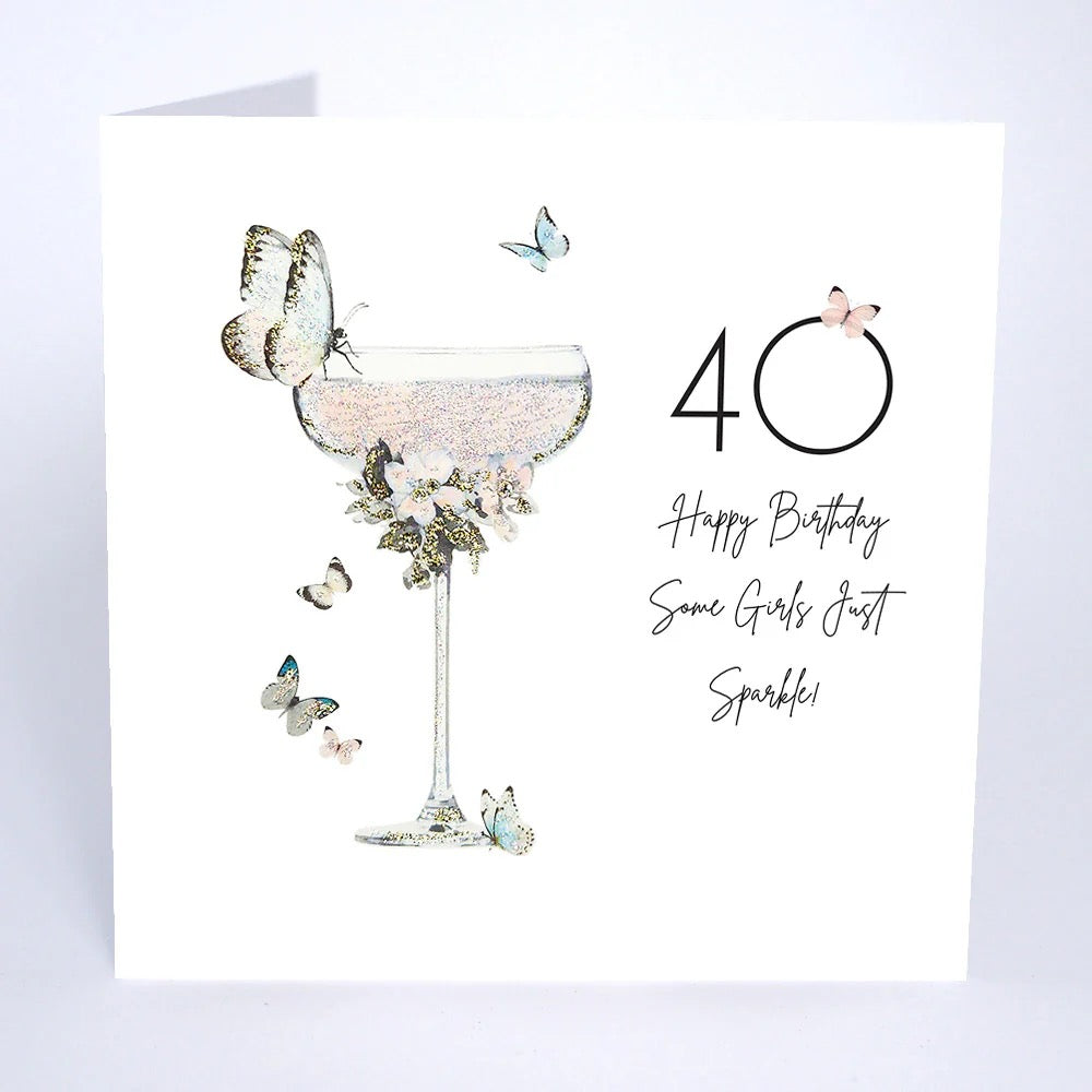 Five Dollar Shake 40 Happy Birthday Some Girls Just Sparkle Card