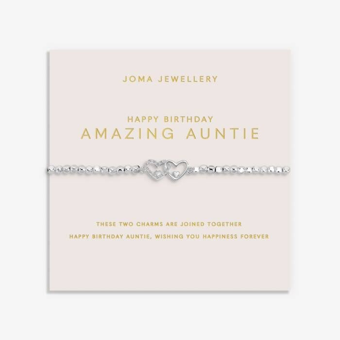 Joma Jewellery Forever Yours - Happy Birthday Amazing Auntie - Silver Plated Bracelet