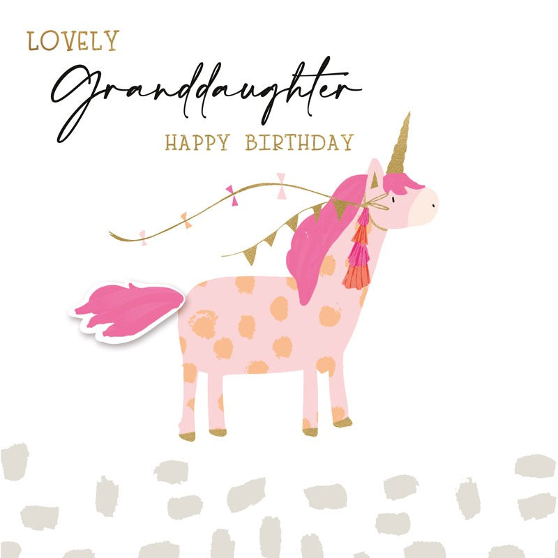 Lovely Granddaughter Unicorn Birthday Card - Hammond Gower