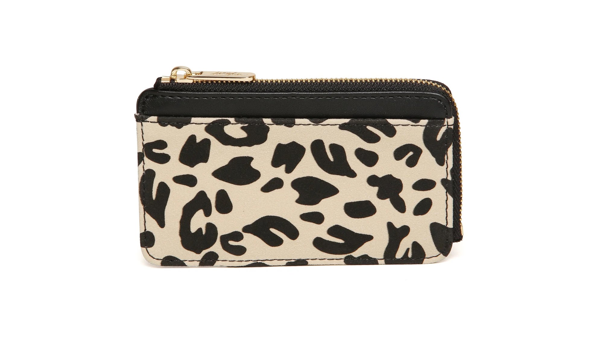 Alice Wheeler - Light Leopard Bath Coin & Card Purse - Black