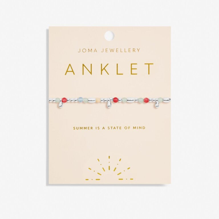 Joma Jewellery - Multi Stone Silver Anklet