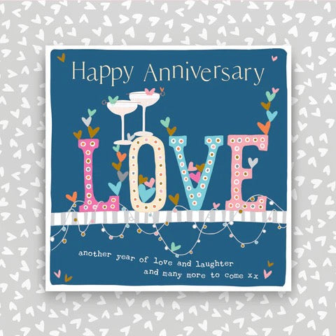 Molly Mae Happy Anniversary Love & Laughter Card