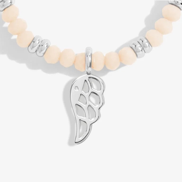 Joma Jewellery - Boho Beads Angel Wing Bracelet -White & Silver