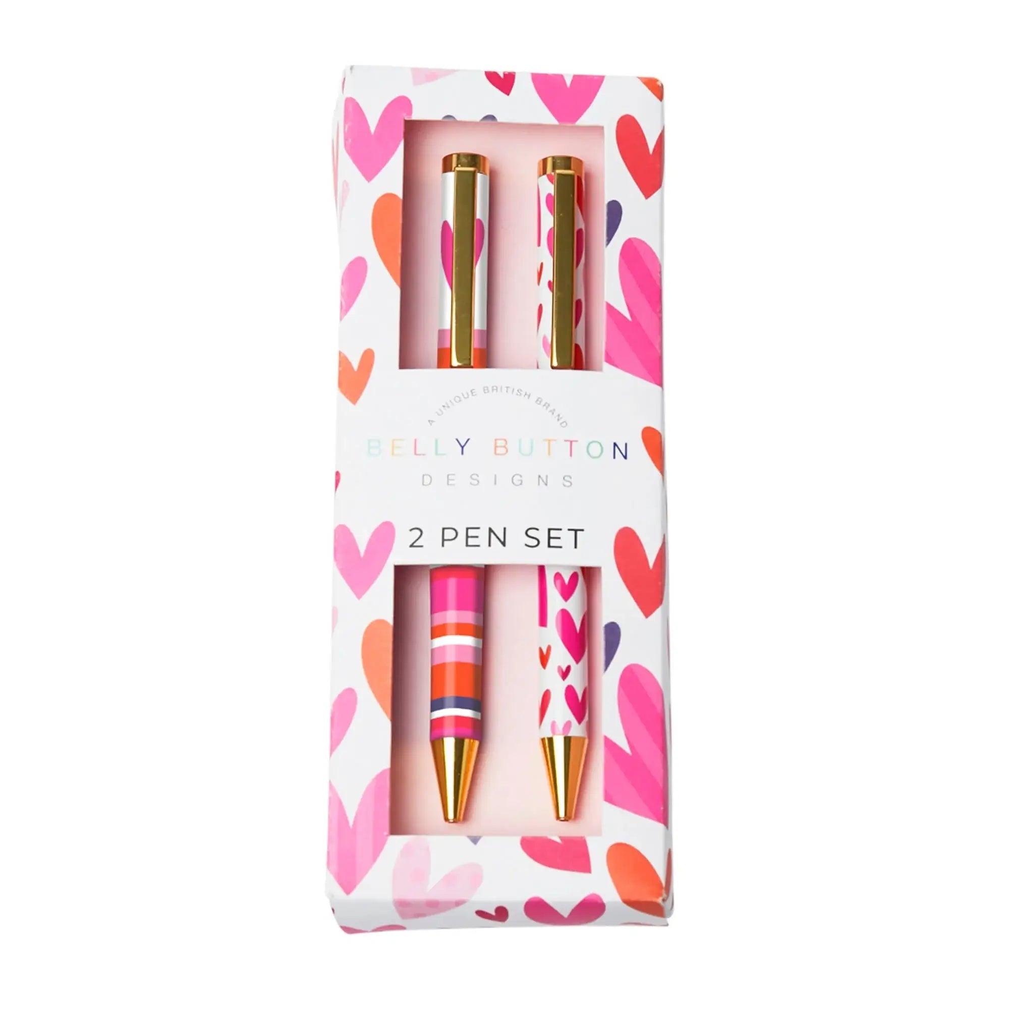 Belly Button Multi Big Hearts 2 Pens Set