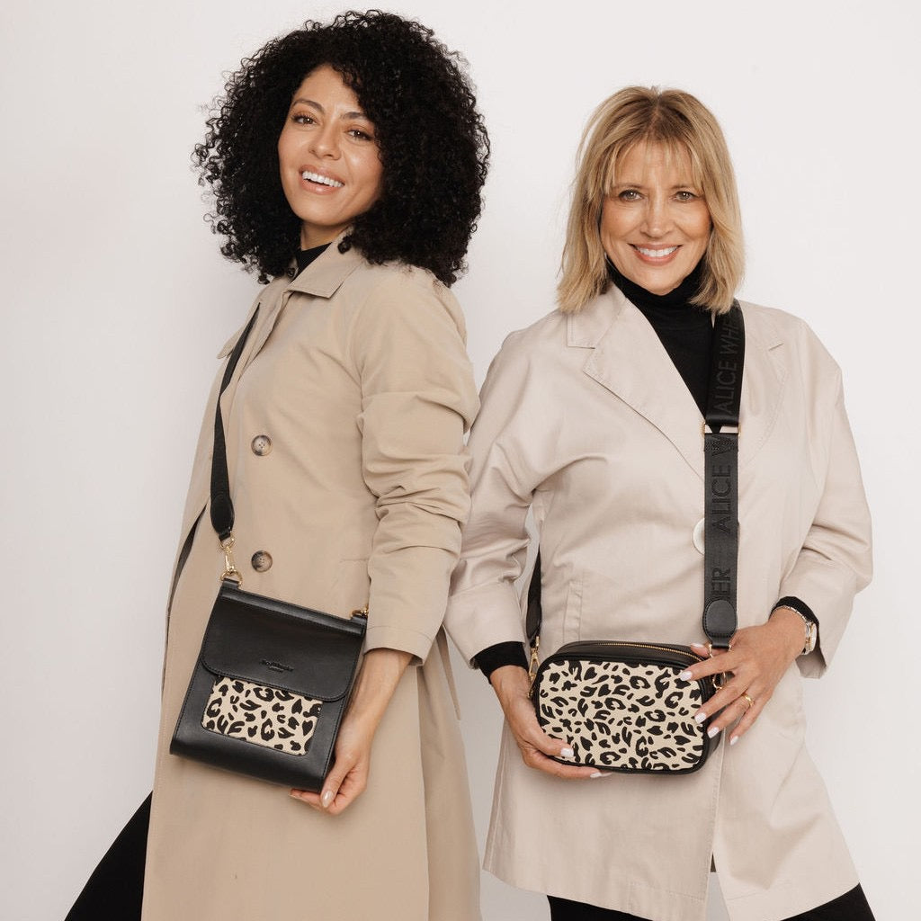 Alice Wheeler Light Leopard Pimlico Crossbody Bag - Black
