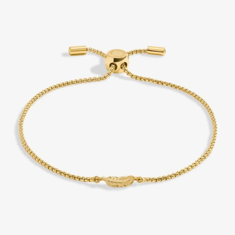 Joma Jewellery -Feather - Gold Mini Charms Slider Bracelet