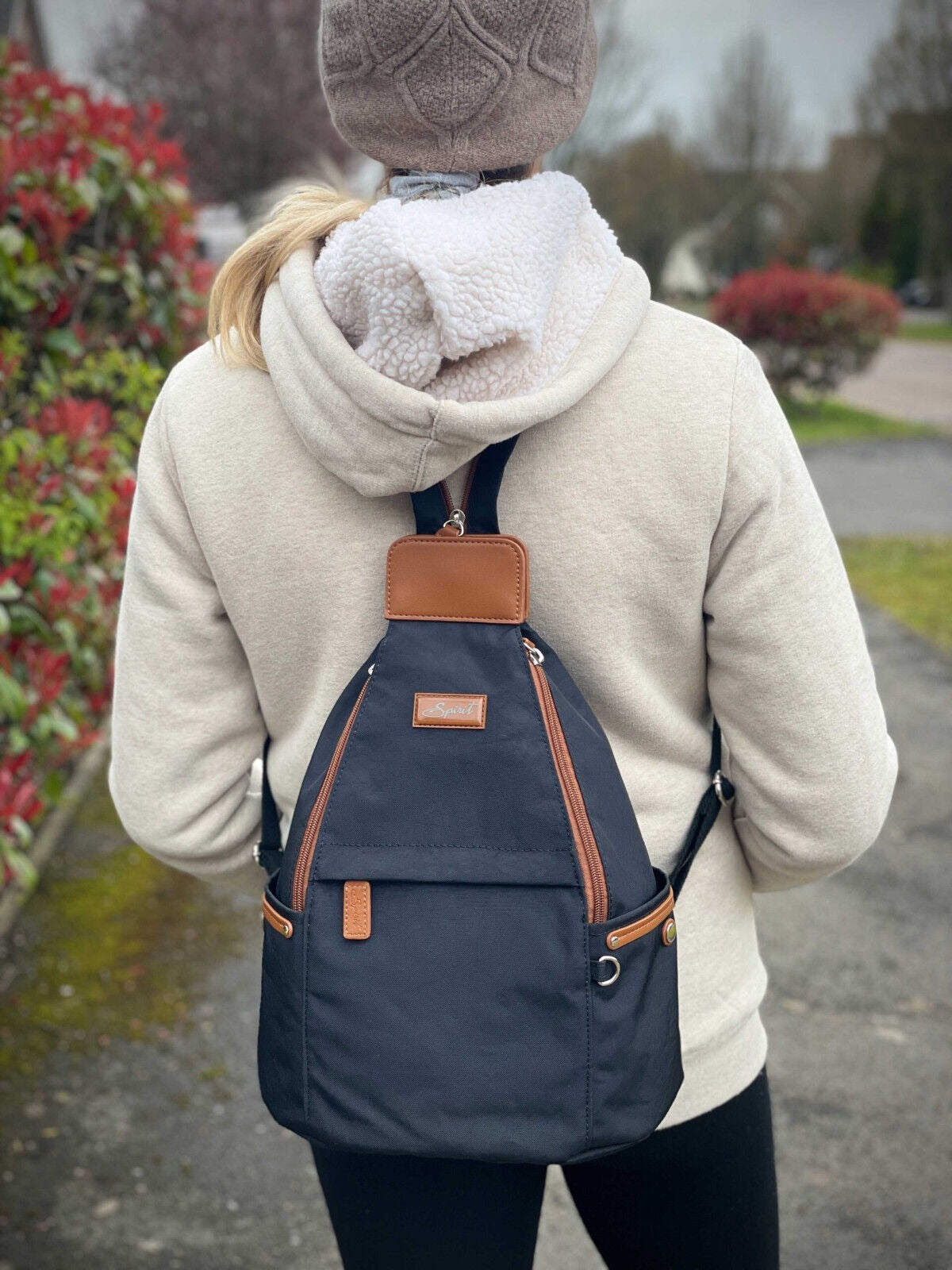 Spirit (9894) Lightweight Backpack - Navy/Tan
