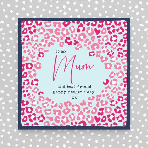 Molly Mae Mum & Best Friend Mother's Day Pink & Red Leopard Card