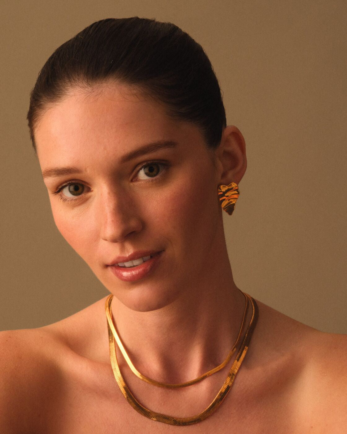 Katie Loxton Waterproof Jewellery - Molten Oversized - Gold Luxe Heart Earrings