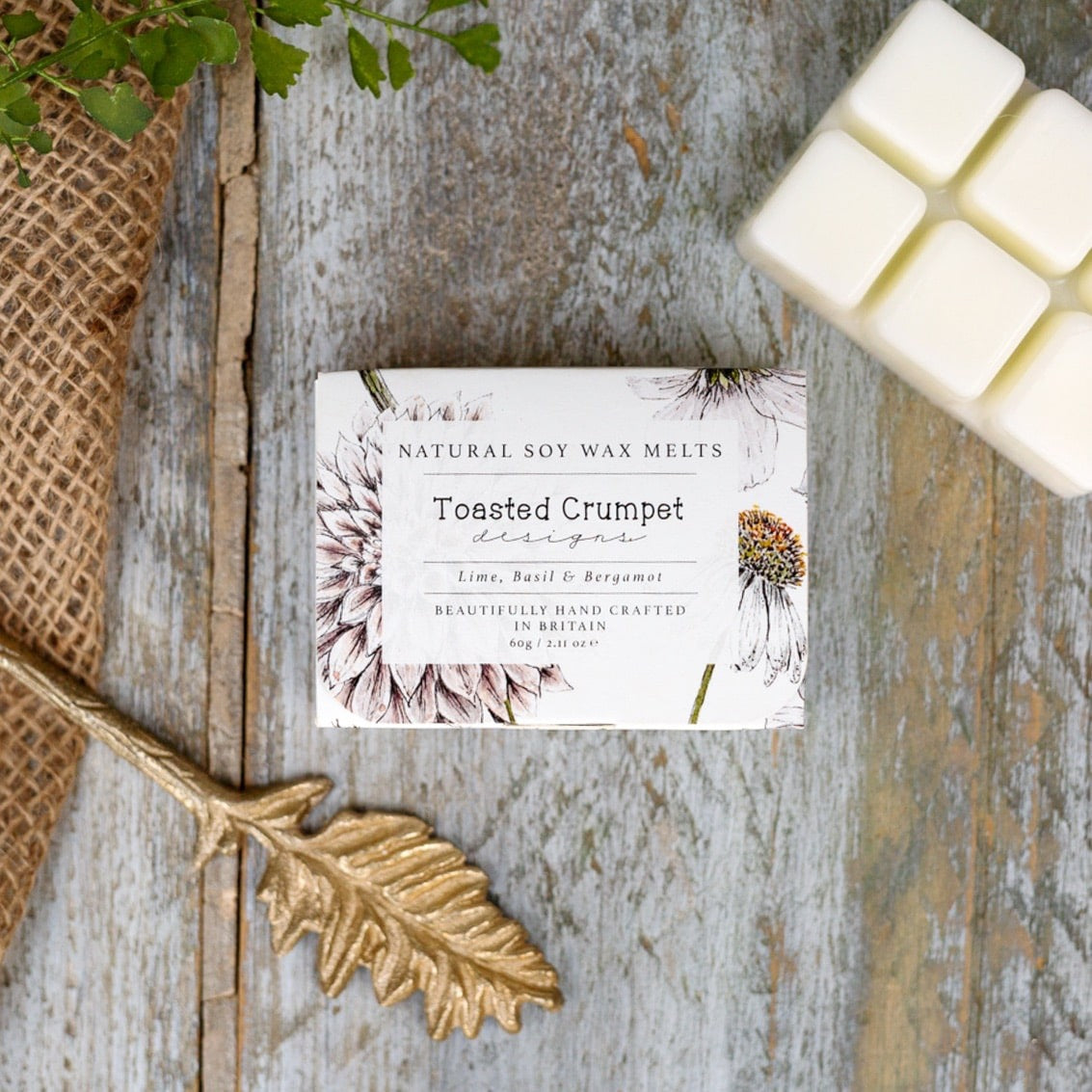 Toasted Crumpet - Lime, Basil & Bergamot - Boxed Soy Wax Melts - The Blanc Collection