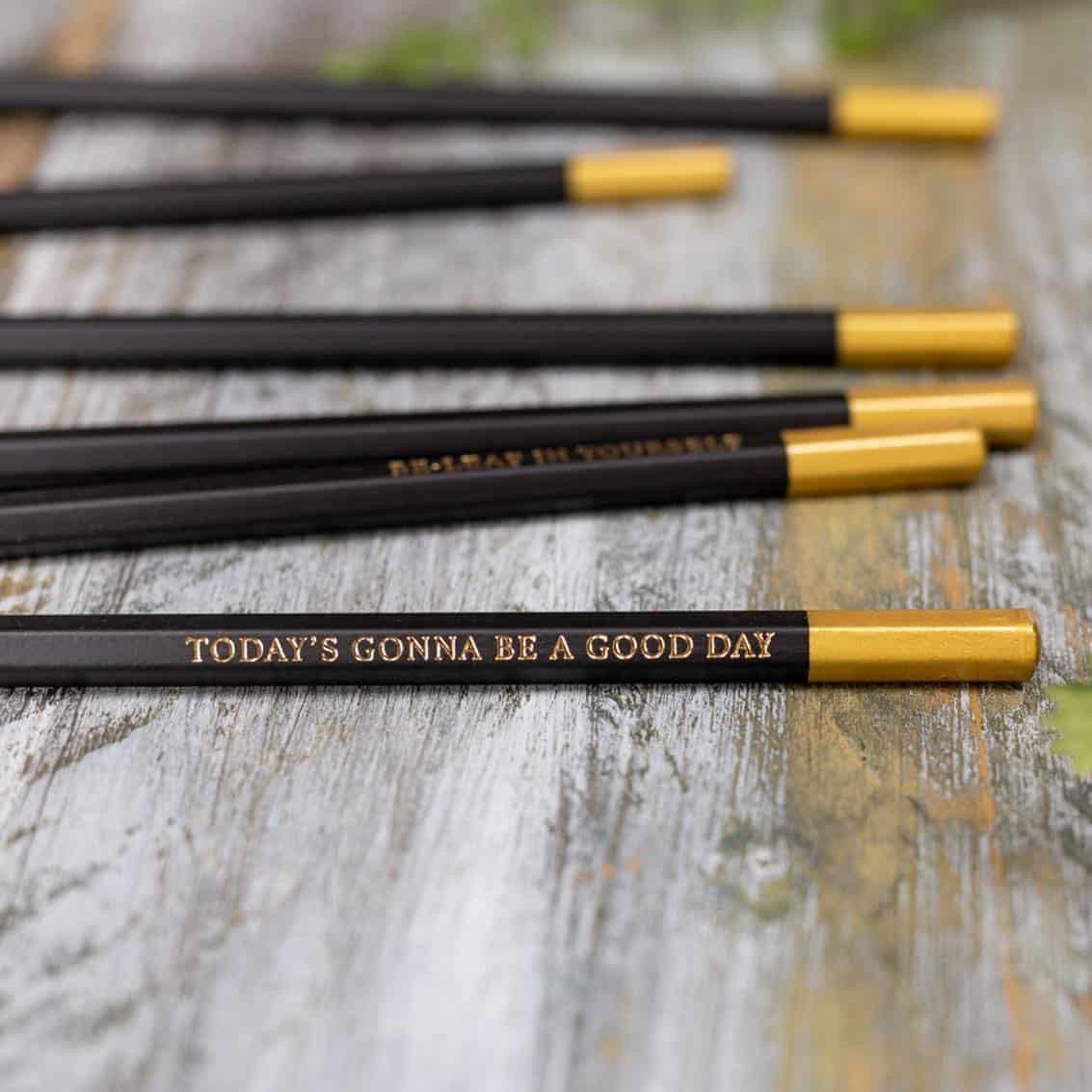 Toasted Crumpet - Set of 6 Sentiment Pencils - The Blanc Collection