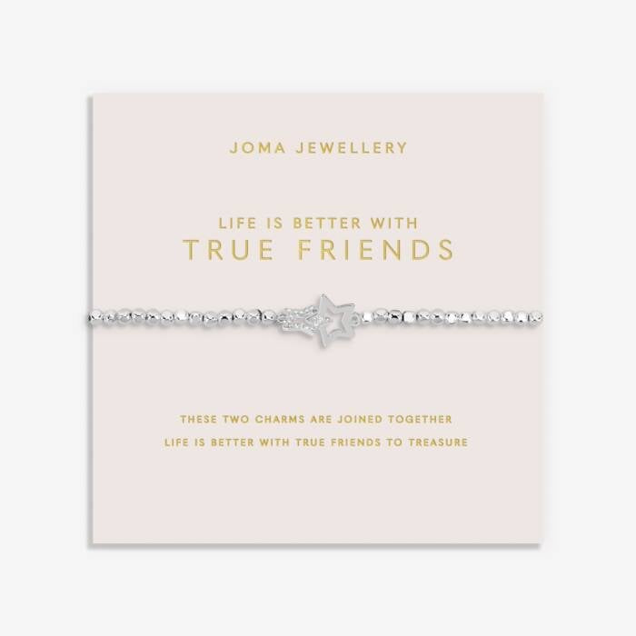 Joma Jewellery Forever Yours - Life Is Better With True Friends - Silver Plated Bracelet