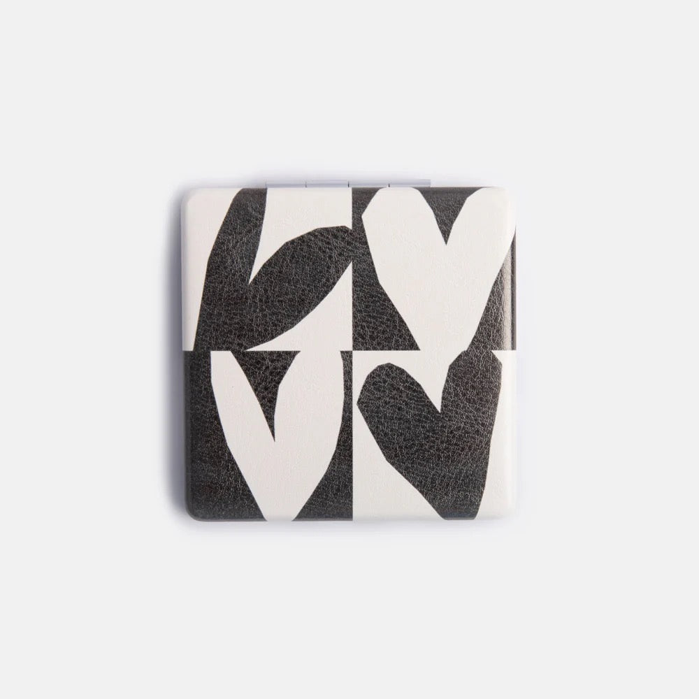 Caroline Gardner Checkmate Square Hearts Pocket Compact Mirror