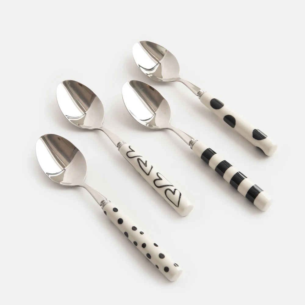 Caroline Gardner Monochrome Print Teaspoons (set of 4)