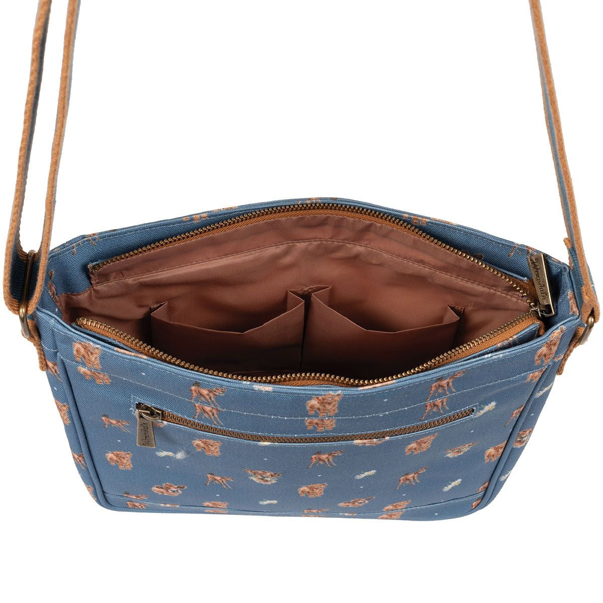 Wrendale Everyday 'Farmyard Friends' Canvas Crossbody Bag - Cow