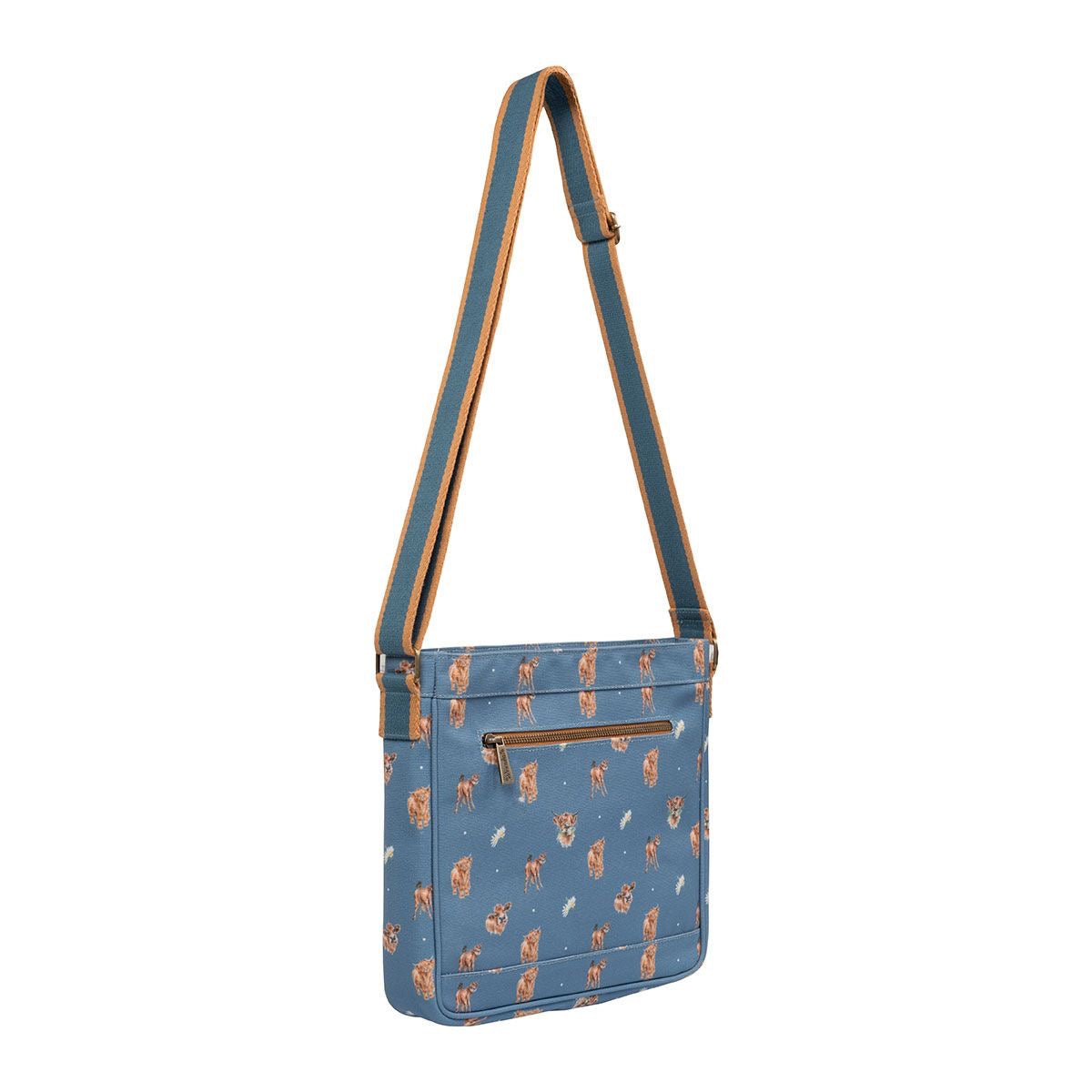 Wrendale Everyday 'Farmyard Friends' Canvas Crossbody Bag - Cow