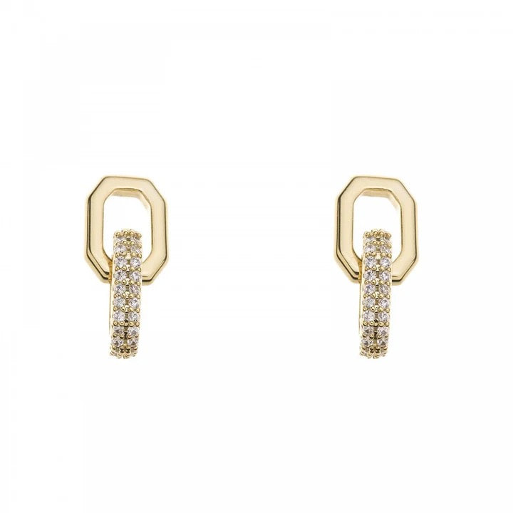 Park Lane Gold & Cubic Zirconia Paper Link Drop Earrings - Gold