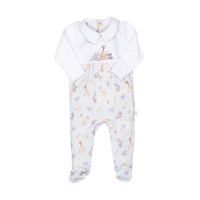 Little Savannah Animal Placement Print Baby Grow - 0-3 Months- The Little Wren by Wrendale Designs
