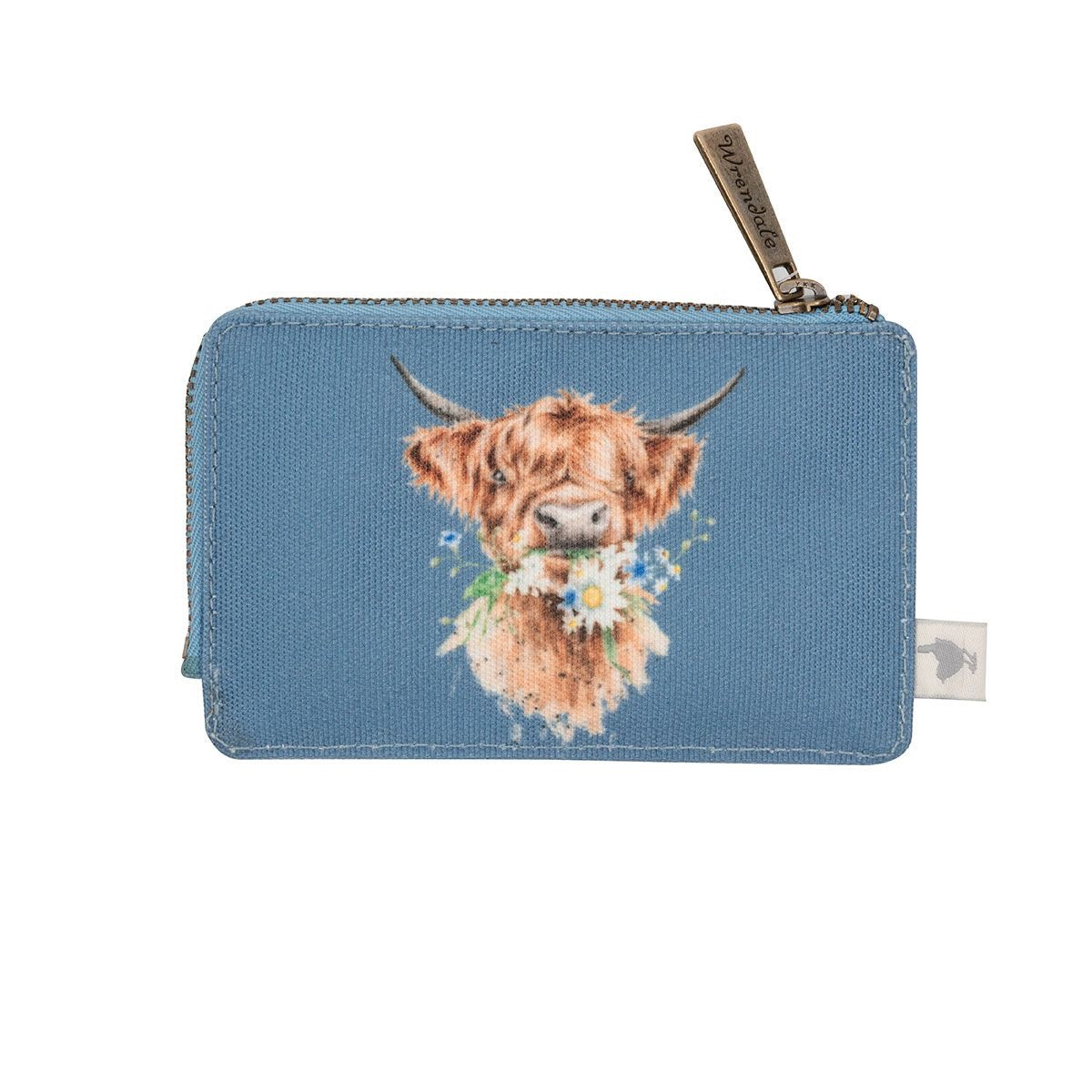 Wrendale Designs 'Farmyard Friends' Cow Coin & Card Purse - Blue