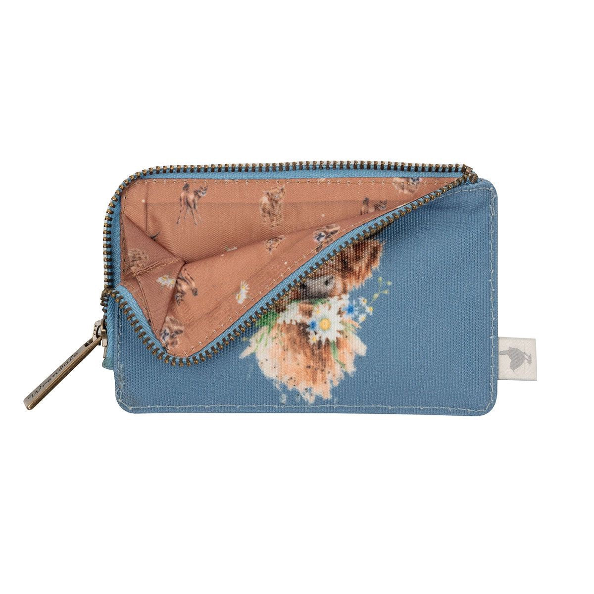 Wrendale Designs 'Farmyard Friends' Cow Coin & Card Purse - Blue