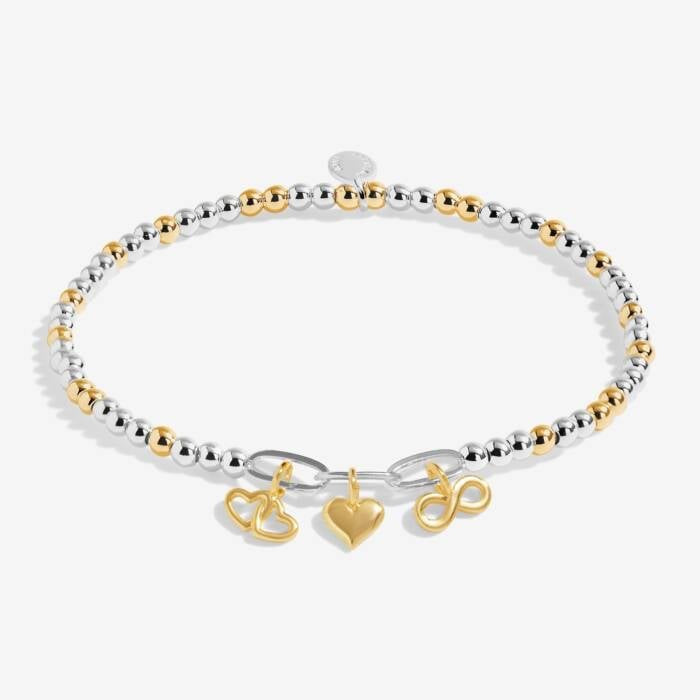 Joma Jewellery Bracelet Bar Infinity Heart Charms Mixed Metals Stretch Bracelet