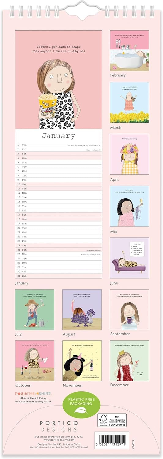 Rosie Made a Thing Slim Calendar 2026