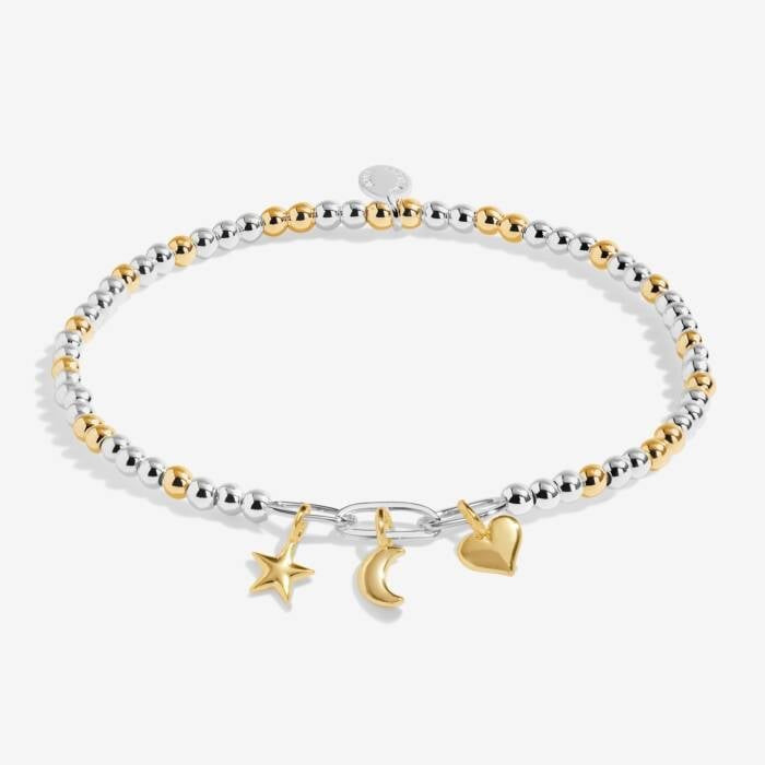 Joma Jewellery Bracelet Bar Celestial Charms Mixed Metals Stretch Bracelet