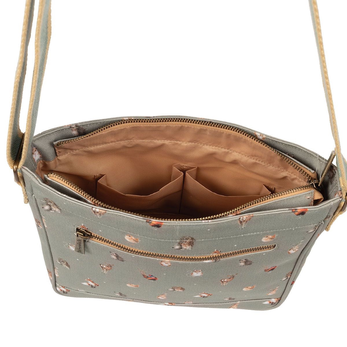 Wrendale Everyday 'Woodlander' Canvas Crossbody Bag - Green