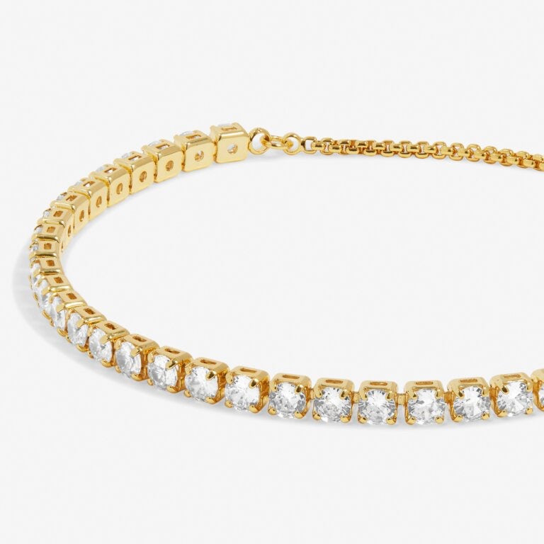 Joma Jewellery - Cubic Zirconia Tennis - Gold Slider Bracelet
