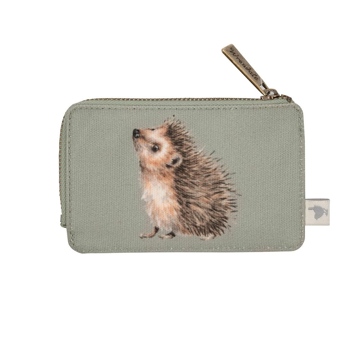 Wrendale Designs 'Woodlander' Hedgehog Coin & Card Purse - Green
