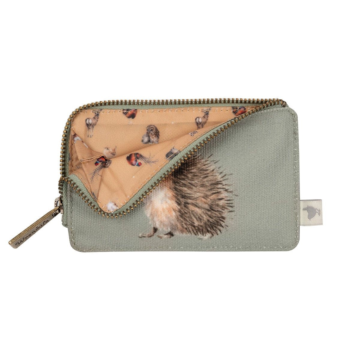 Wrendale Designs 'Woodlander' Hedgehog Coin & Card Purse - Green